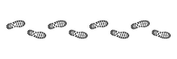 Spur, Schuhabdruck mit Profil, Vektor, schwarz, freigestellt